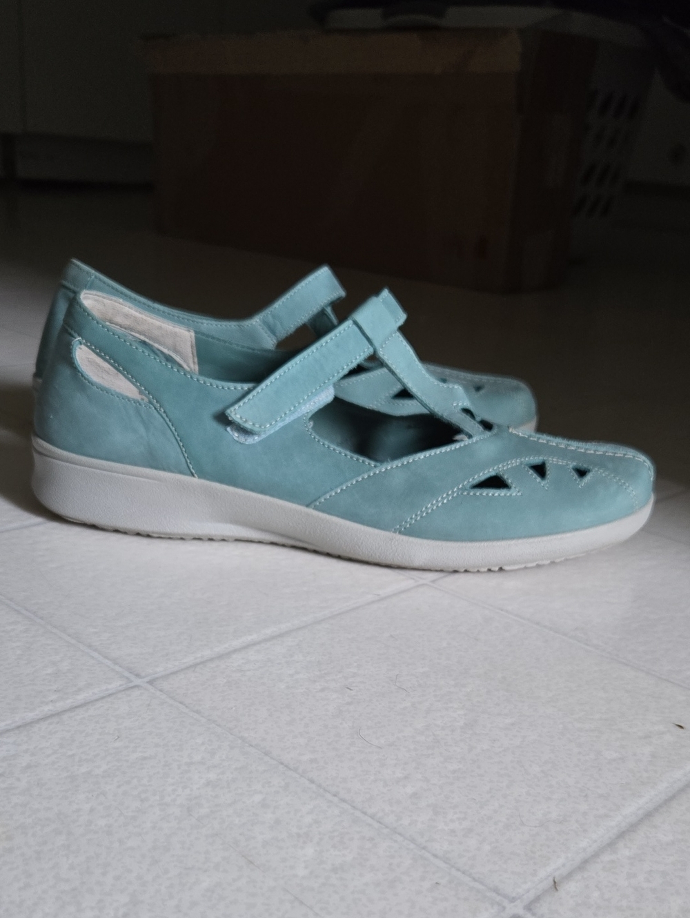 Hotter "Nutmeg"  V1752 10 Light Teal/Seafoam Leather